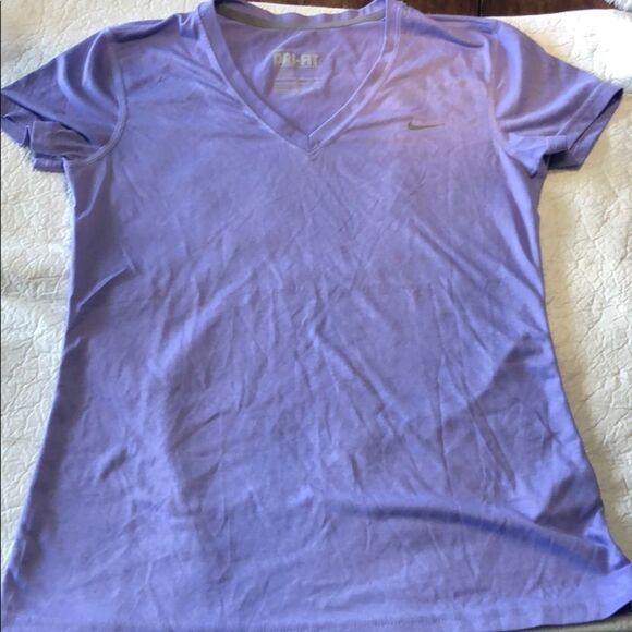 Ladies Nike Dri-Fit Regular Fit V-Neck T-Shirt - Picture 1 of 4